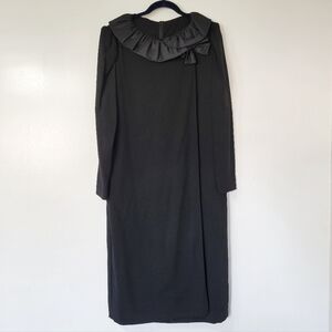 Vintage Travilla Black Long Sleeve Dress Size 16